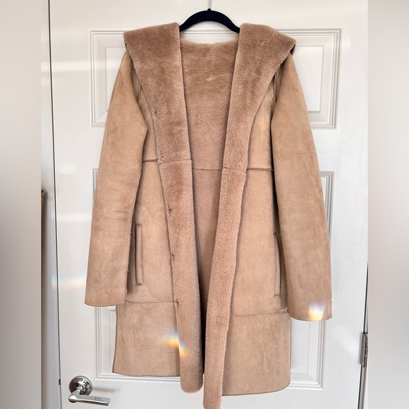 Zara  double face velvet & fur Puffer coat /,small size - Picture 4 of 16